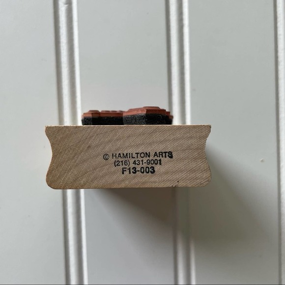 Vintage Wood Block Rubber Stamp Hamilton Arts Mouse Water Can - Picture 3 of 6